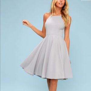 Grey flowy midi dress